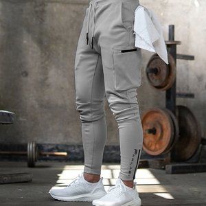 Parlazi Tapered Joggers Skinny Cargo Pants Men Slim Sweatpants Gym Workout L-3XL